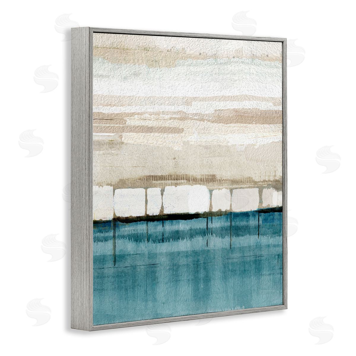 Flora Kouta Modern Landscape Abstraction Gray Framed Giclee Wall Artside_