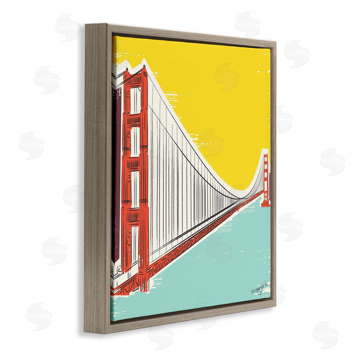 Pragya Kothari Modern Industrial Bridge Brown Floater Frame Canvas Artside_