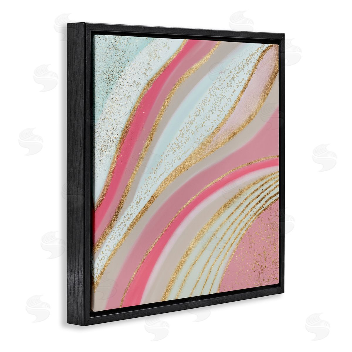 Andrea Haase Pink & Glam Waves Black Floater Frame Canvas Artside_