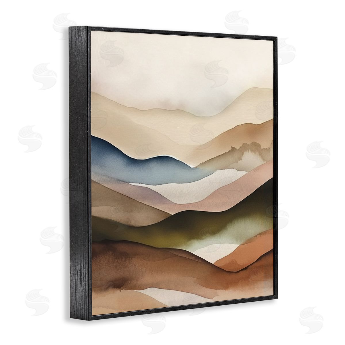 Andrea Haase Abstract Mountain Range Black Framed Giclee Wall Artside_