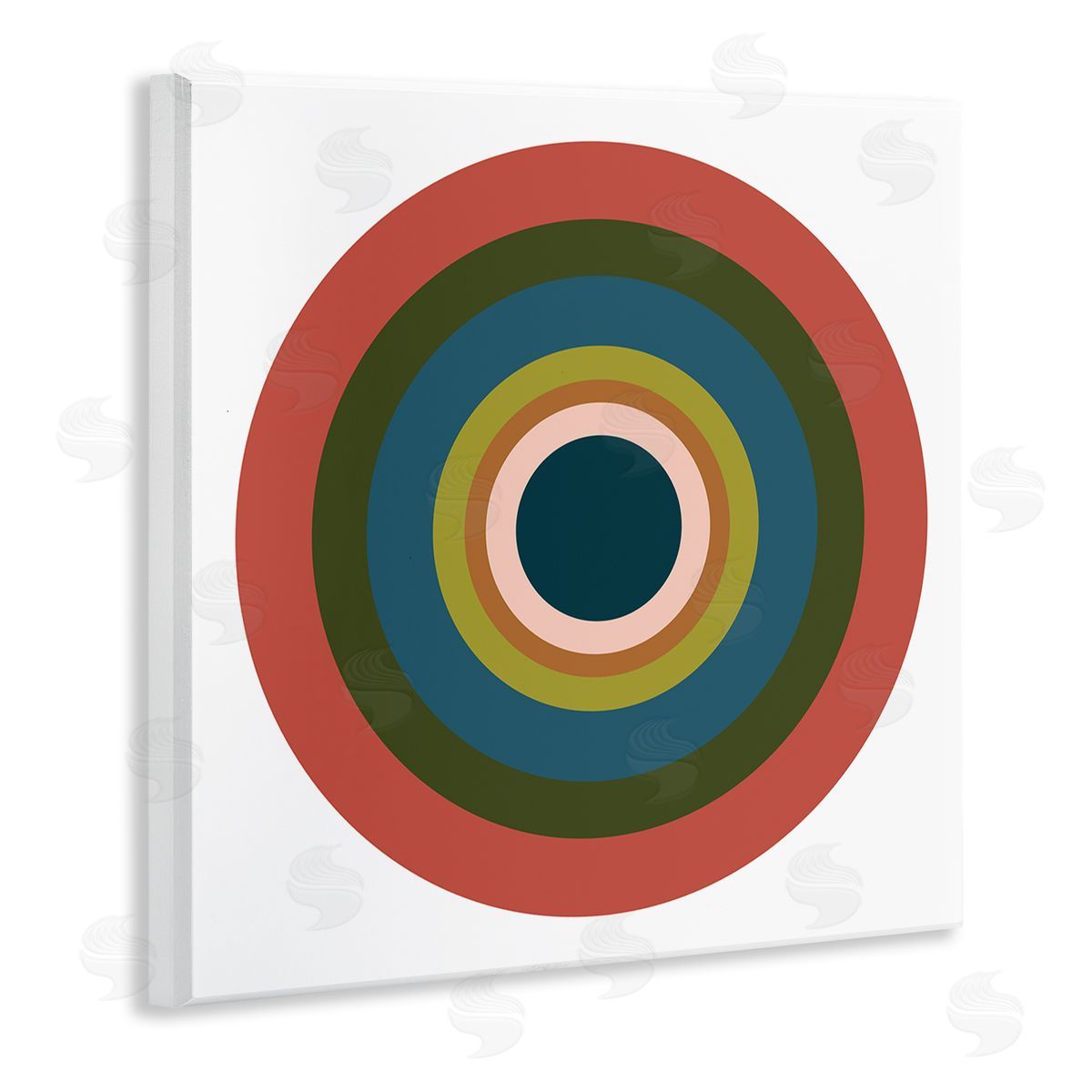 Jim Schlotzhauer Red Modern Circles Wall Plaque Artside_