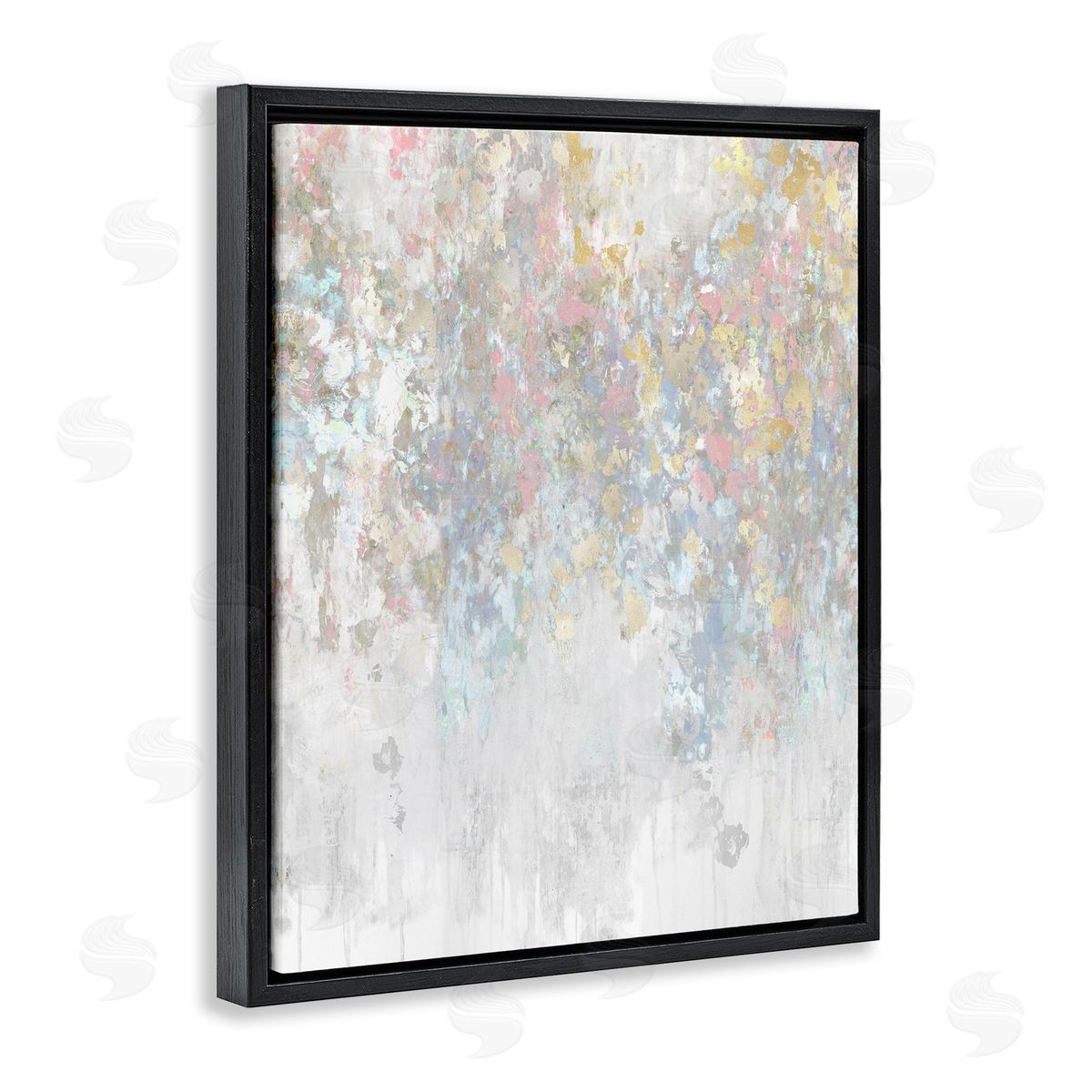 Nikki Robbins Pastel & Glam Abstract Black Floater Frame Canvas Artside_
