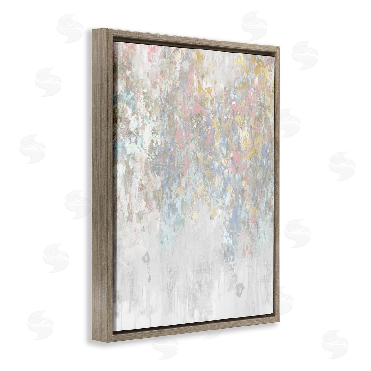 Nikki Robbins Pastel & Glam Abstract Brown Floater Frame Canvas Artside_