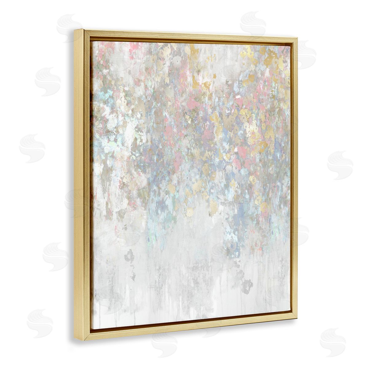 Nikki Robbins Pastel & Glam Abstract Gold Floater Frame Canvas Artside_