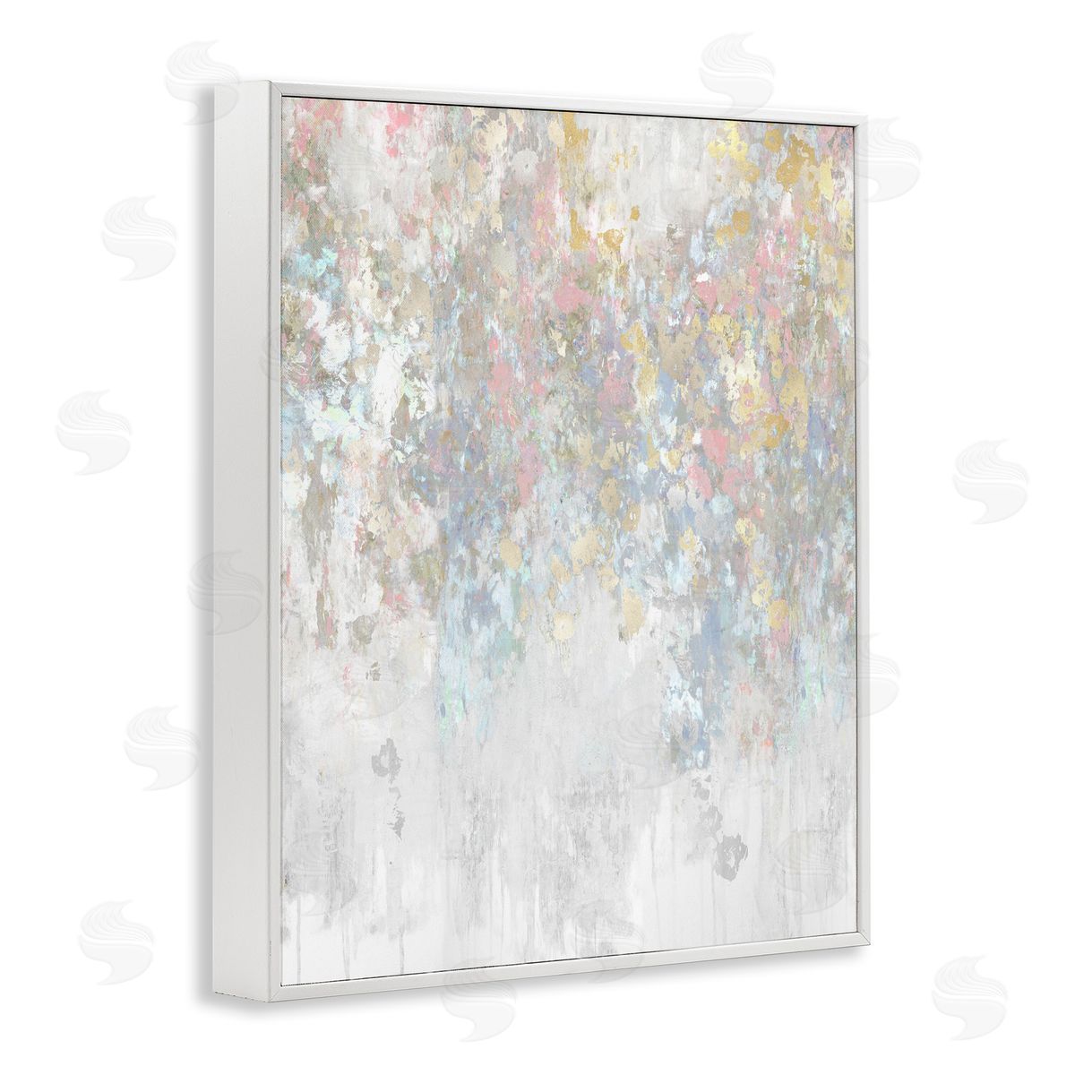Nikki Robbins Pastel & Glam Abstract White Framed Giclee Wall Artside_