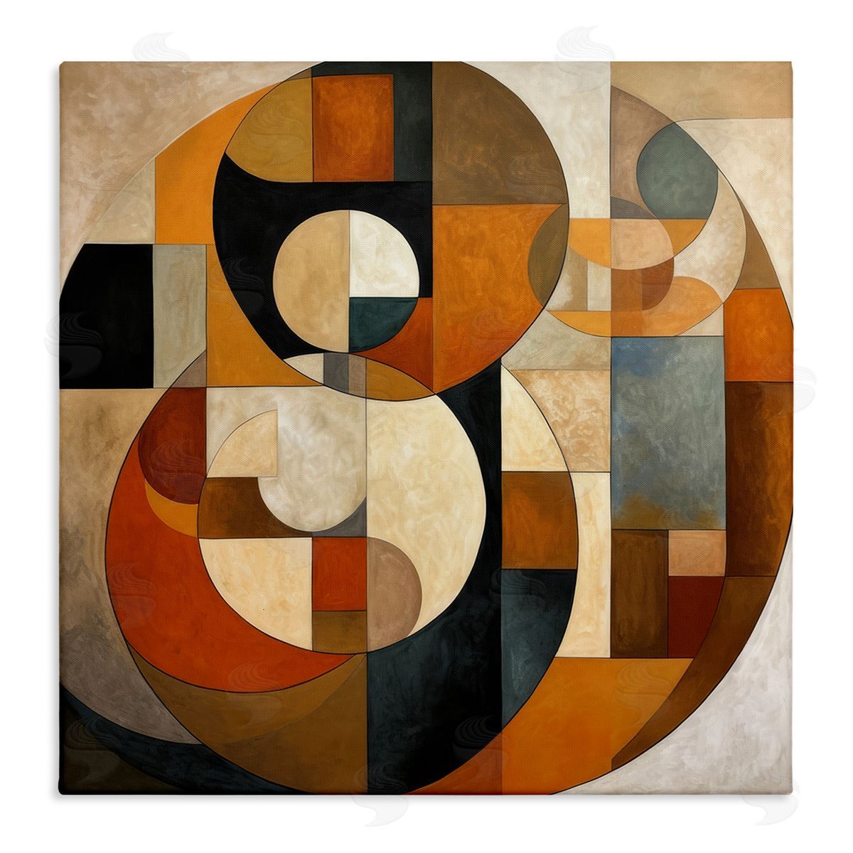 Irena Orlov Dark Contemporary Shapes Canvas Wall Art
