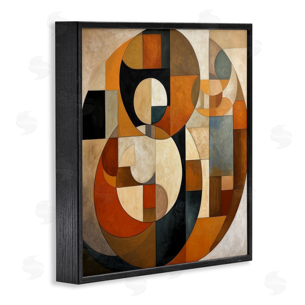 Irena Orlov Dark Contemporary Shapes Black Framed Giclee Wall Artside_