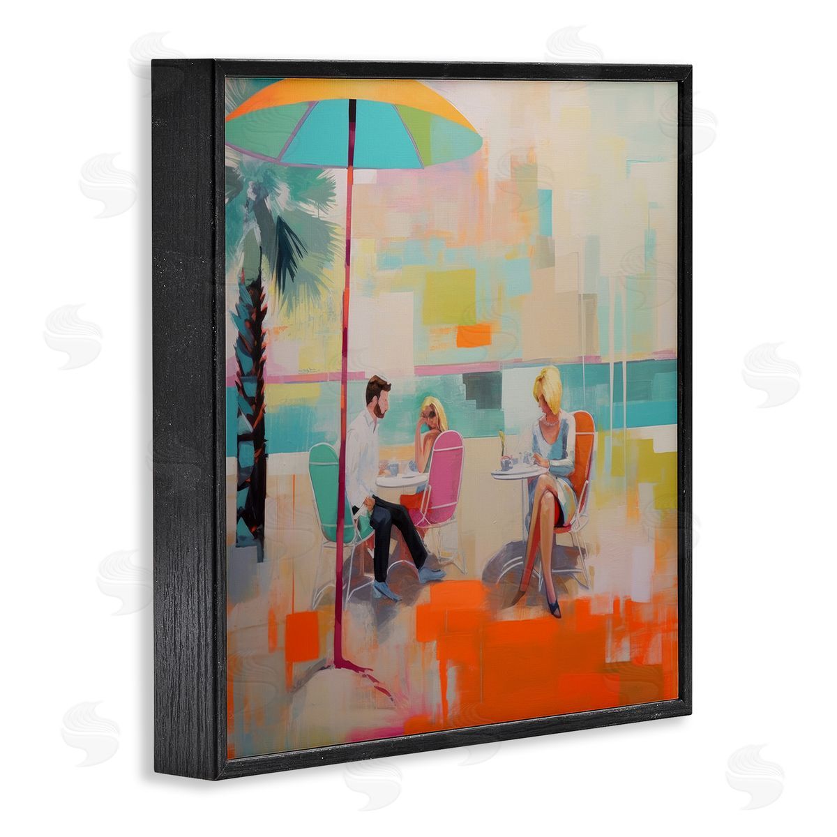 Irena Orlov Abstract Tropical Summer Black Framed Giclee Wall Artside_