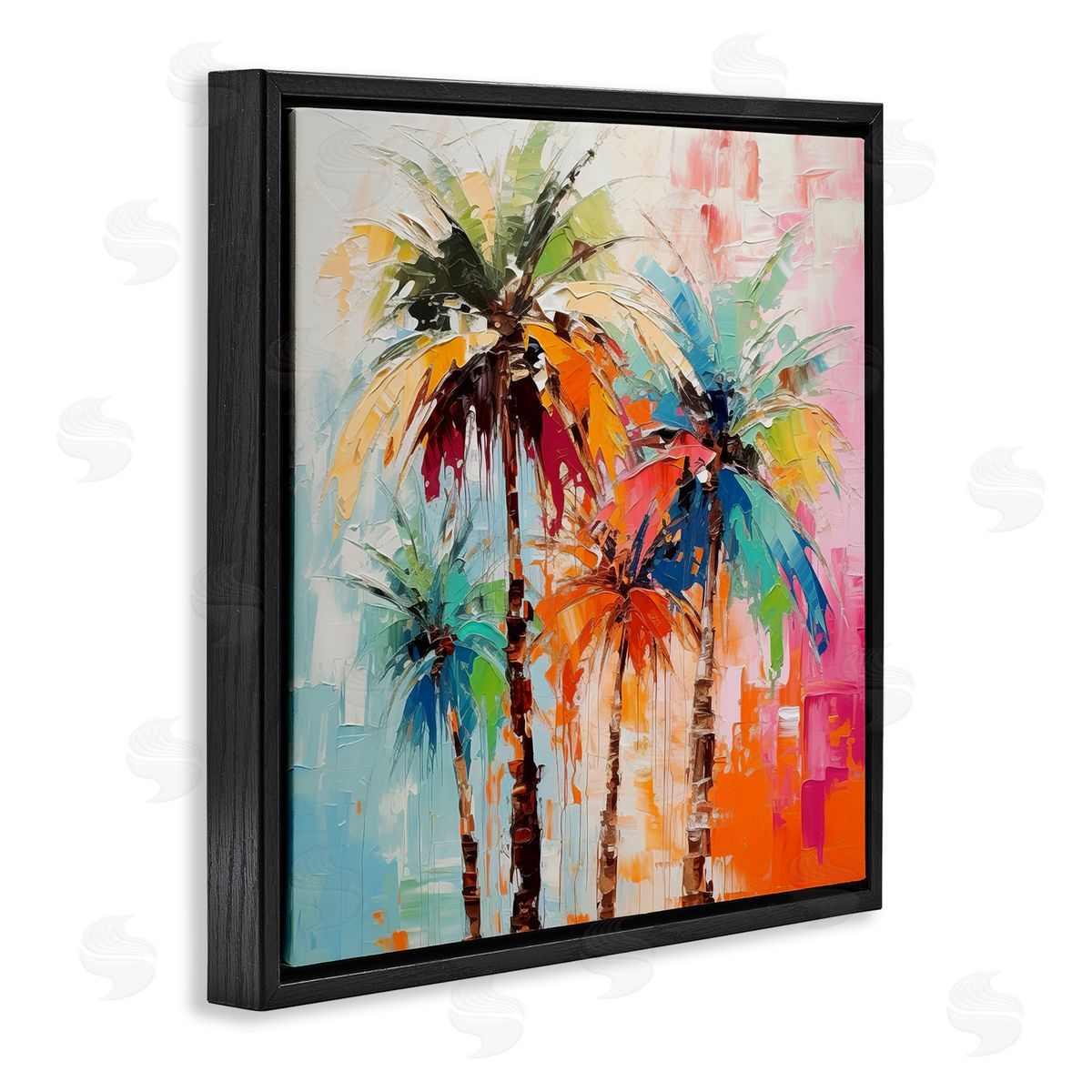 Irena Orlov Abstract Palm Tree Painting Black Floater Frame Canvas Artside_