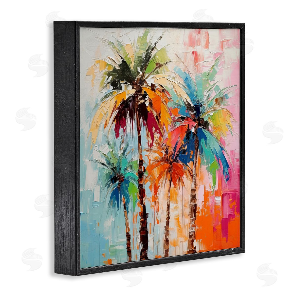 Irena Orlov Abstract Palm Tree Painting Black Framed Giclee Wall Artside_