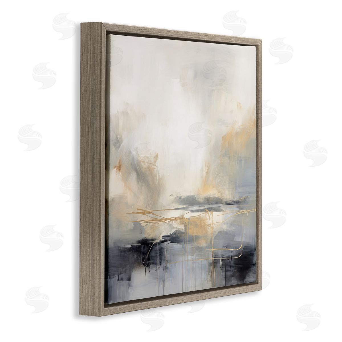 Irena Orlov Grey & Glam Landscape Brown Floater Frame Canvas Artside_
