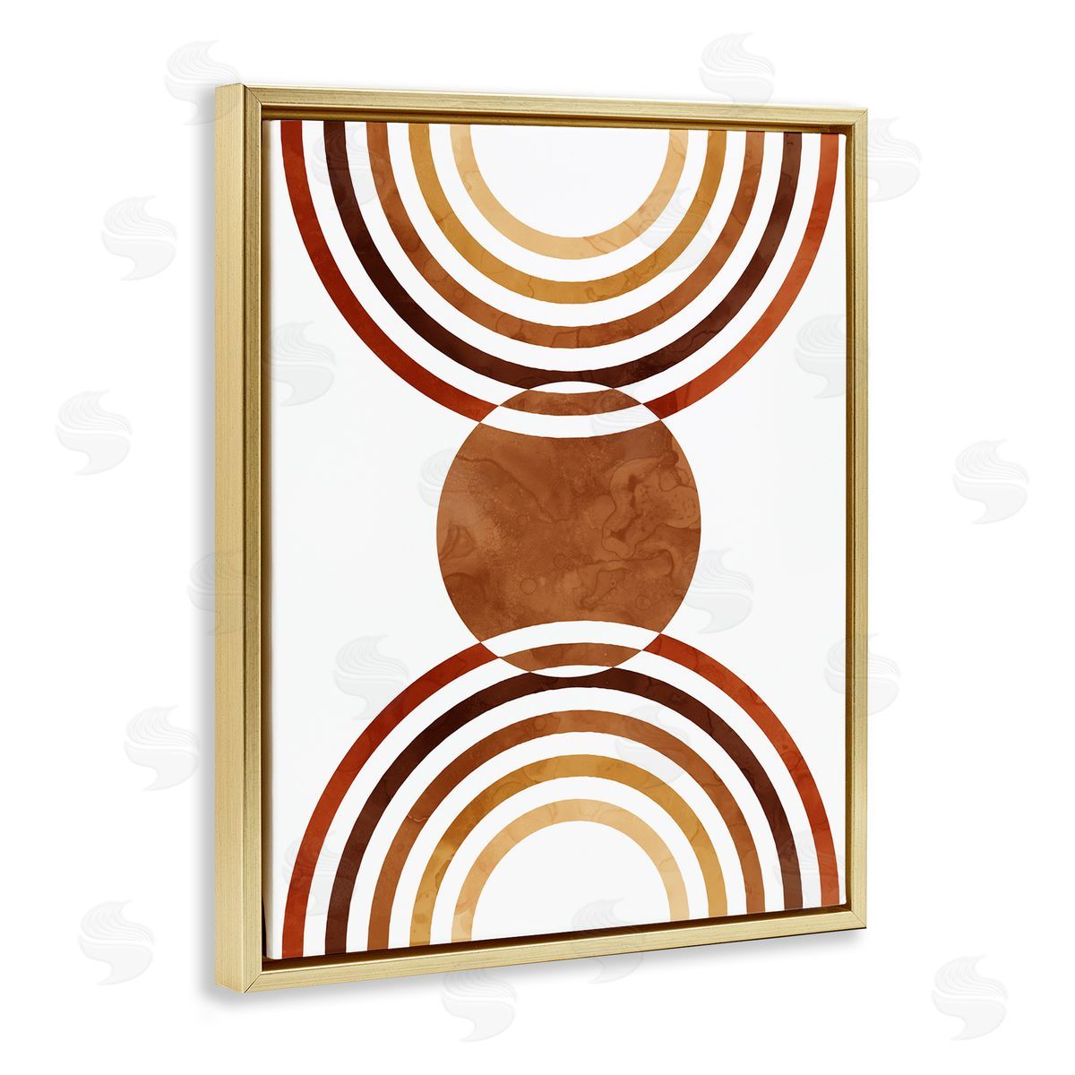 Stupell Studio Boho Earthy Arches Gold Floater Frame Canvas Artside_