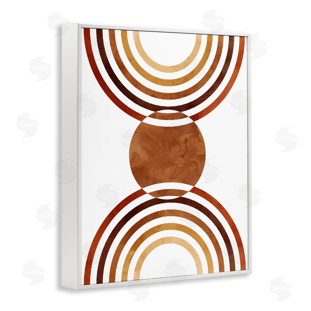 Stupell Studio Boho Earthy Arches White Framed Giclee Wall Artside_