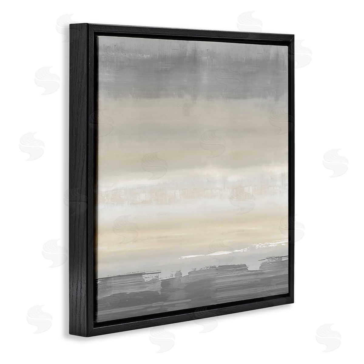 Rachel Springer Grey Abstract Landscape Black Floater Frame Canvas Artside_