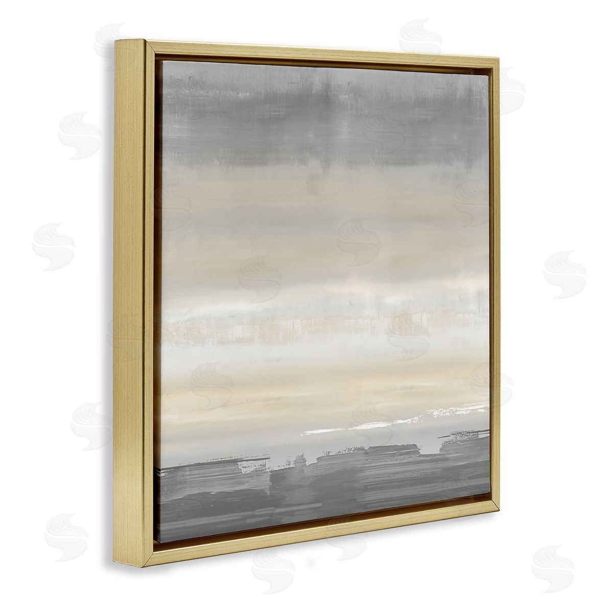 Rachel Springer Grey Abstract Landscape Gold Floater Frame Canvas Artside_
