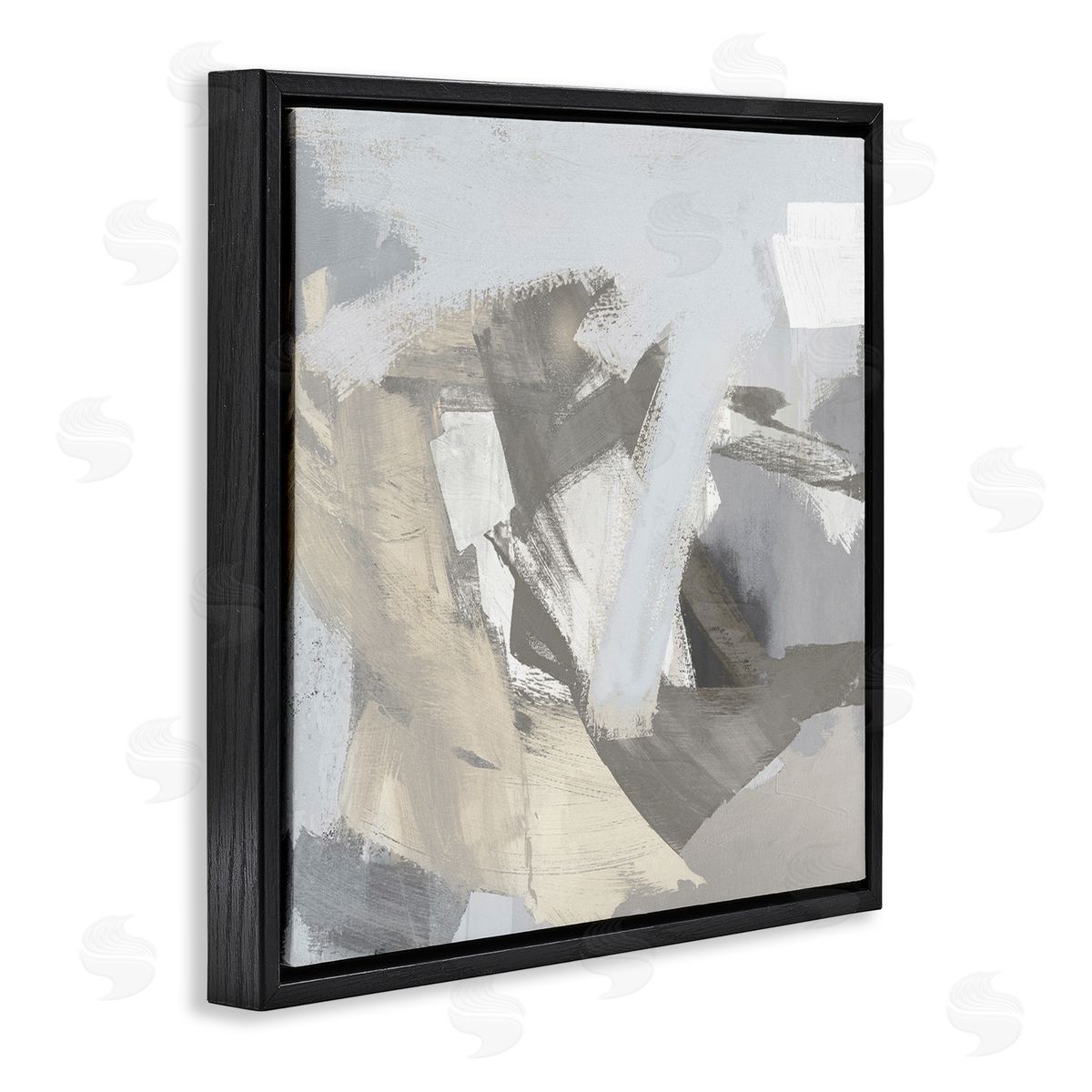 Rachel Springer Grey Subtle Painting Black Floater Frame Canvas Artside_