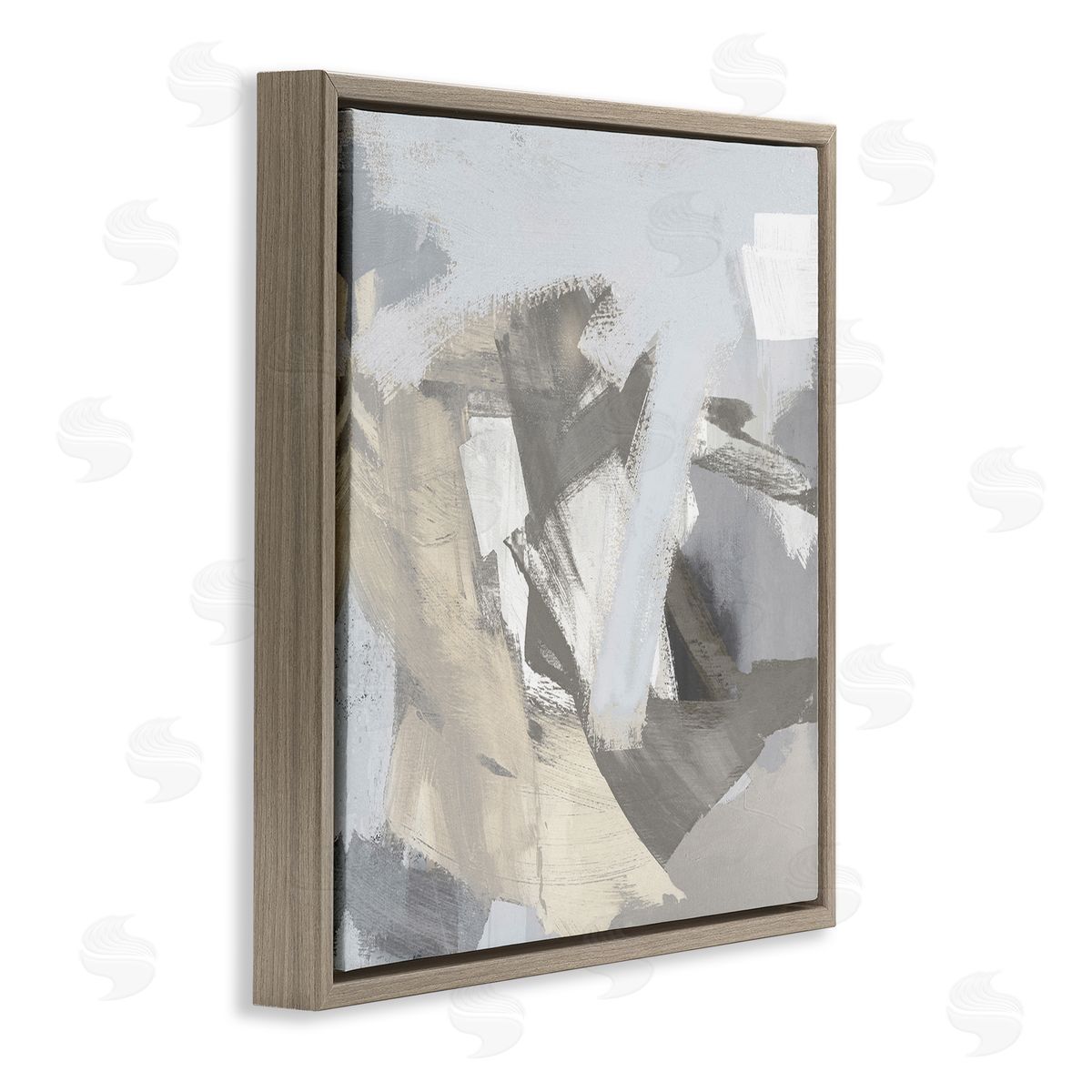 Rachel Springer Grey Subtle Painting Brown Floater Frame Canvas Artside_