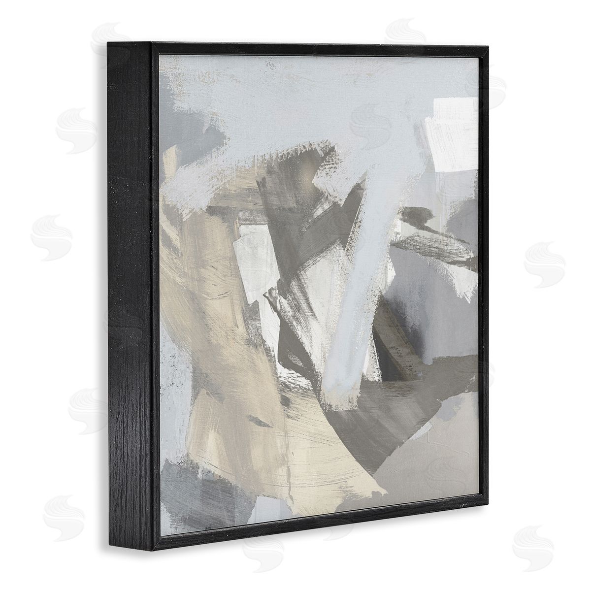 Rachel Springer Grey Subtle Painting Black Framed Giclee Wall Artside_