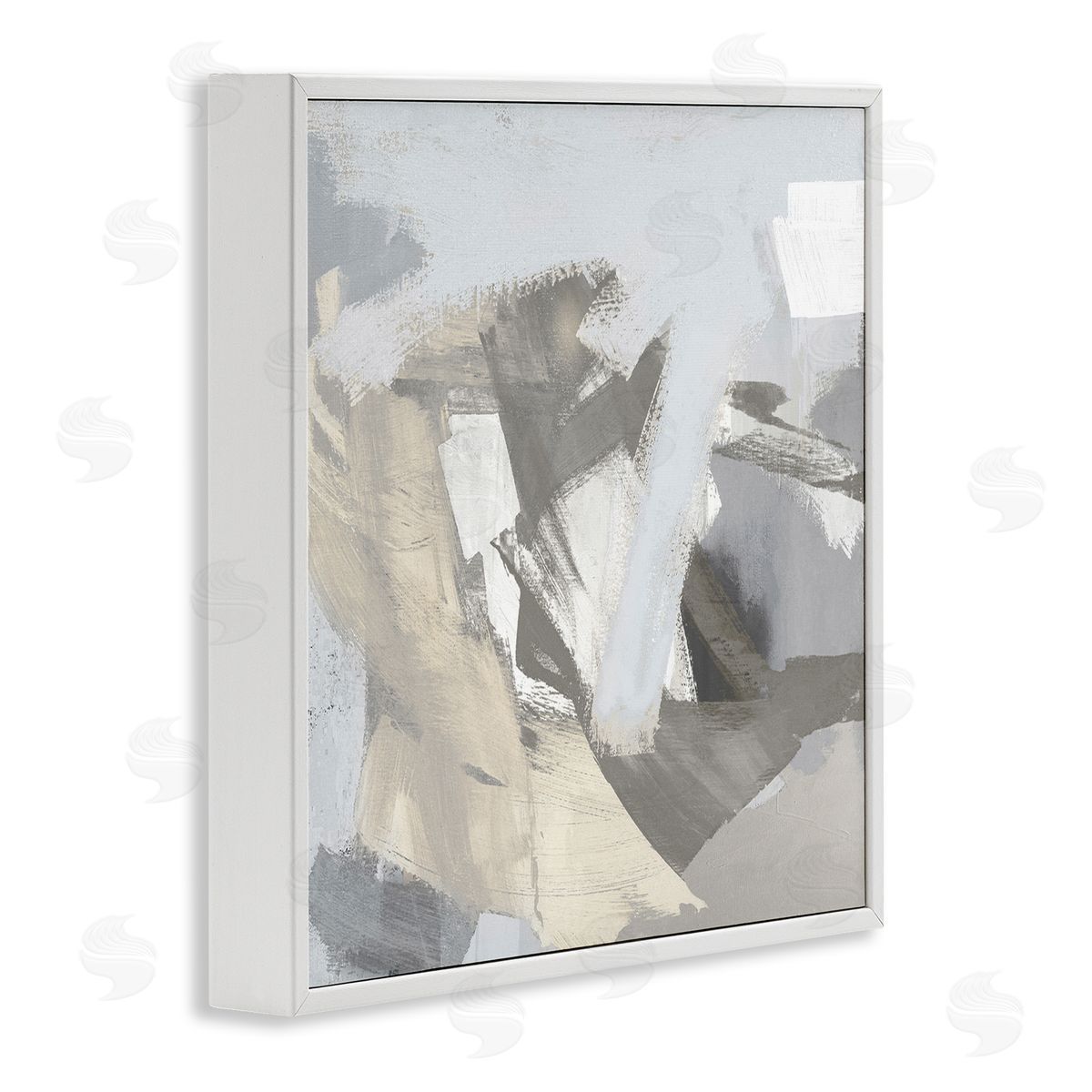 Rachel Springer Grey Subtle Painting White Framed Giclee Wall Artside_