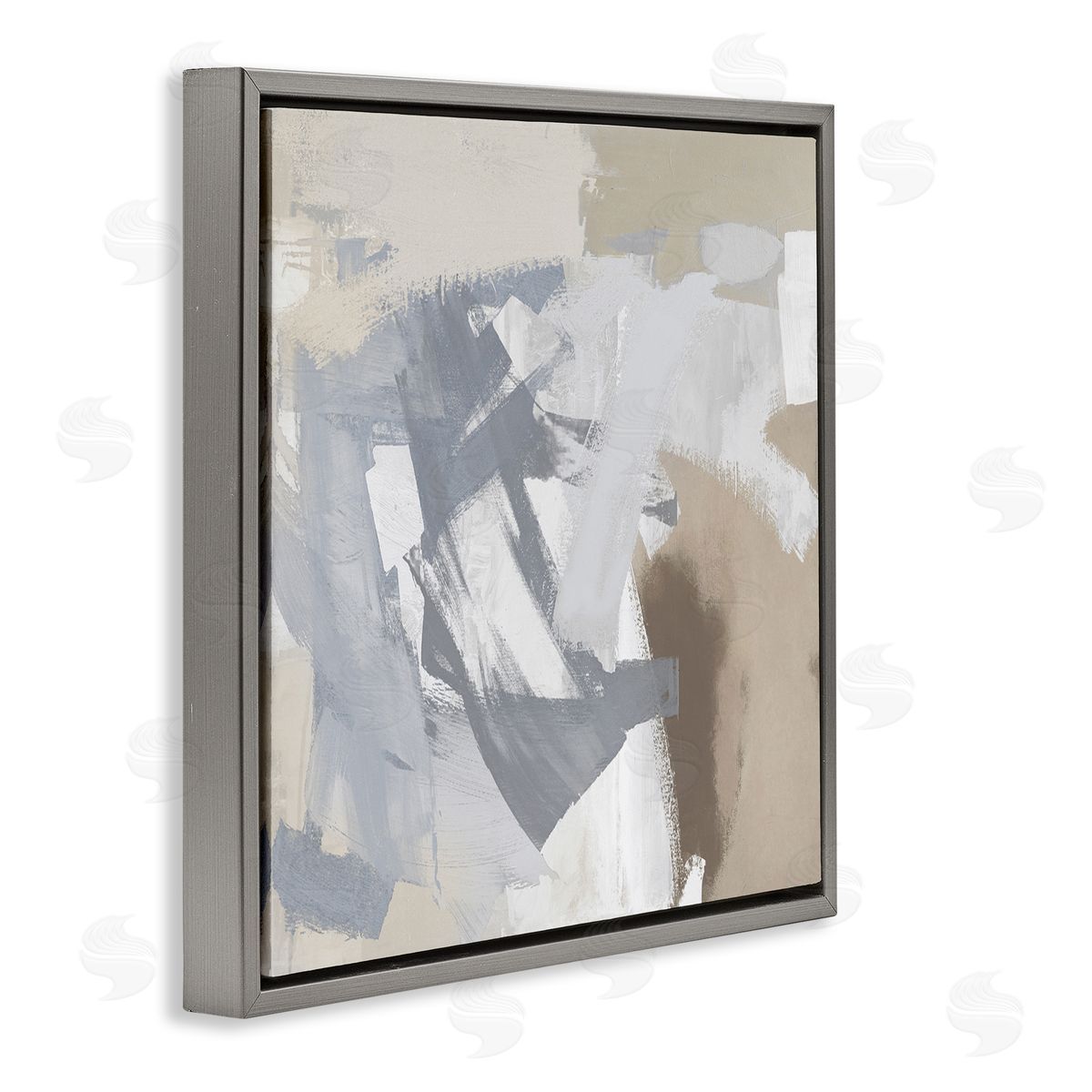 Rachel Springer Chaotic Gray & Beige Gray Floater Frame Canvas Artside_