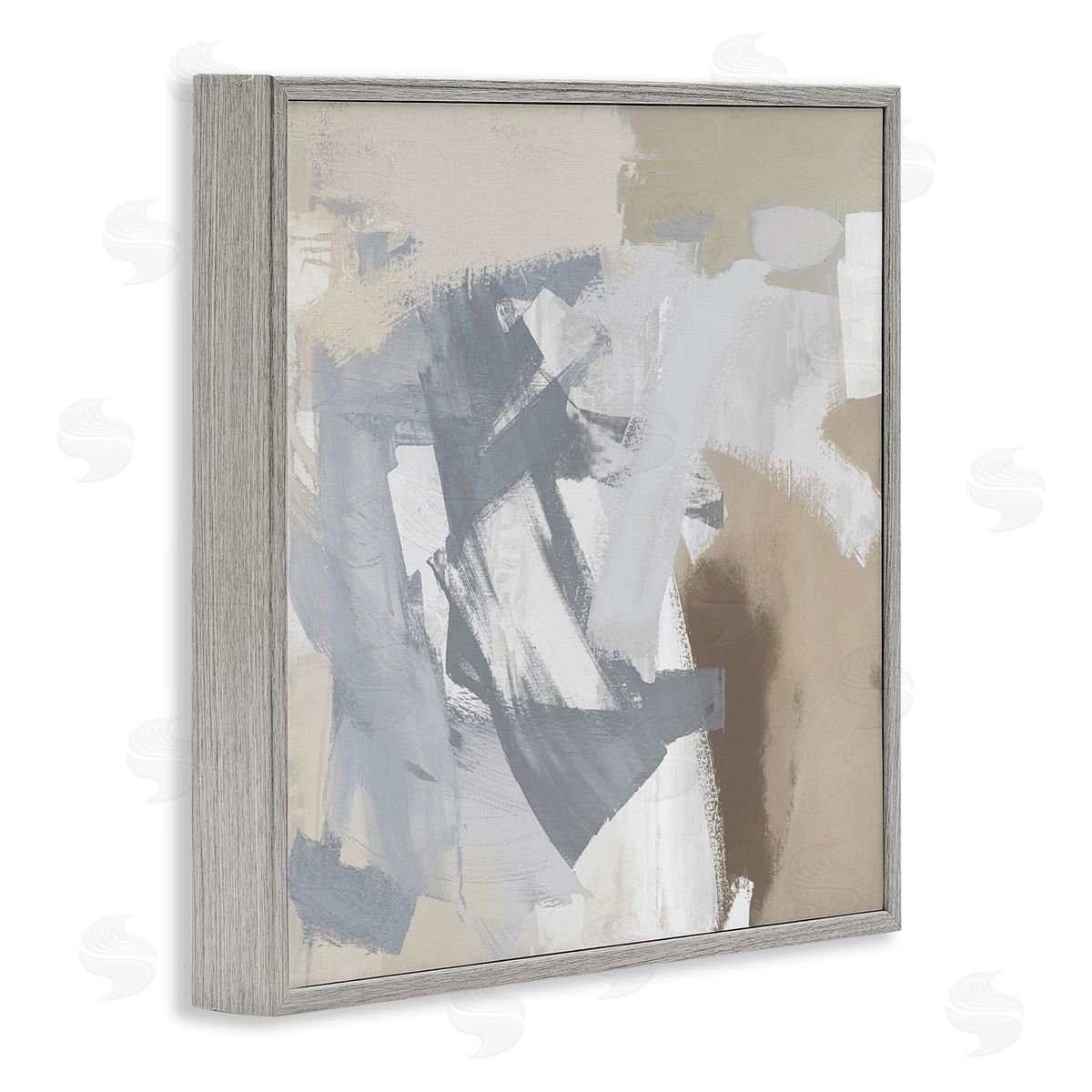 Rachel Springer Chaotic Gray & Beige Gray Framed Giclee Wall Artside_
