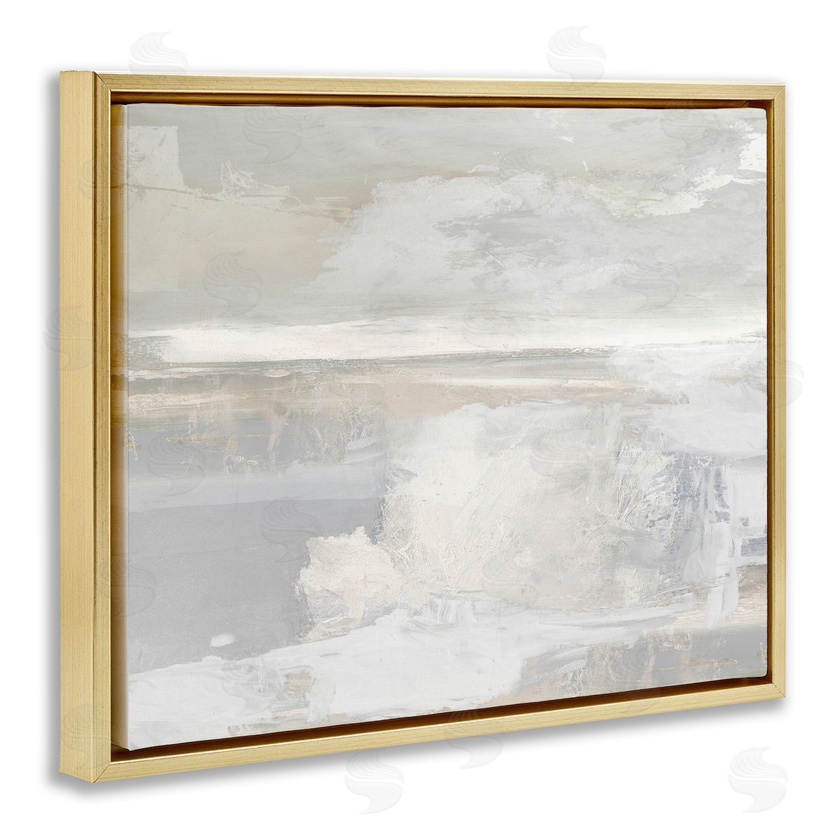 Rachel Springer Modern Grey Scenery Gold Floater Frame Canvas Artside_