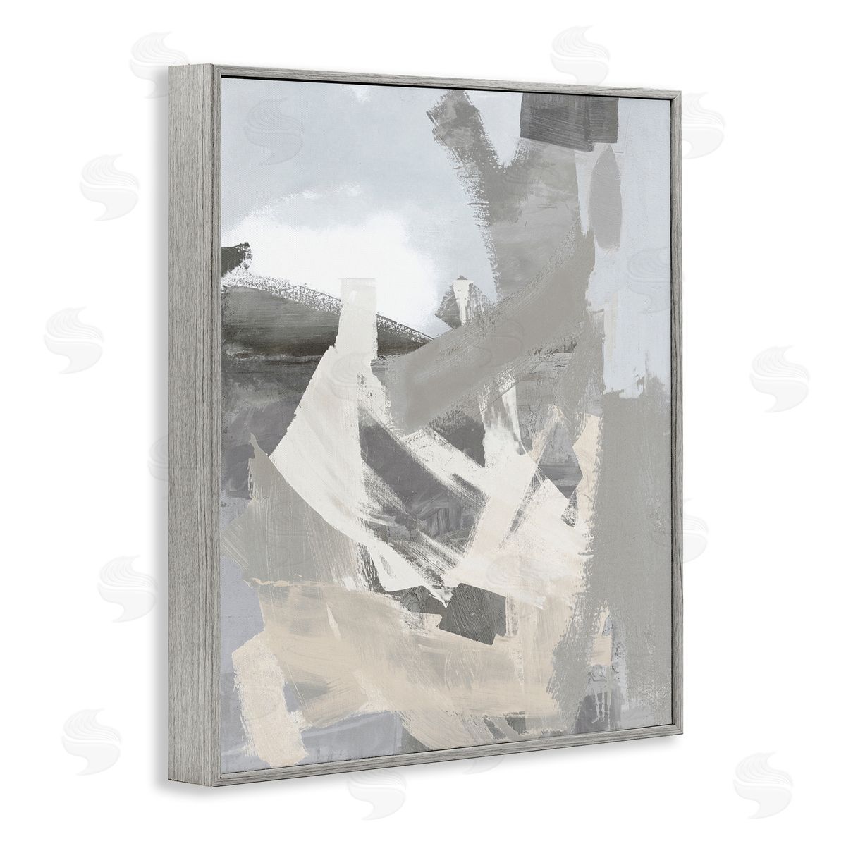Rachel Springer Chaotic Grey Painting Gray Framed Giclee Wall Artside_