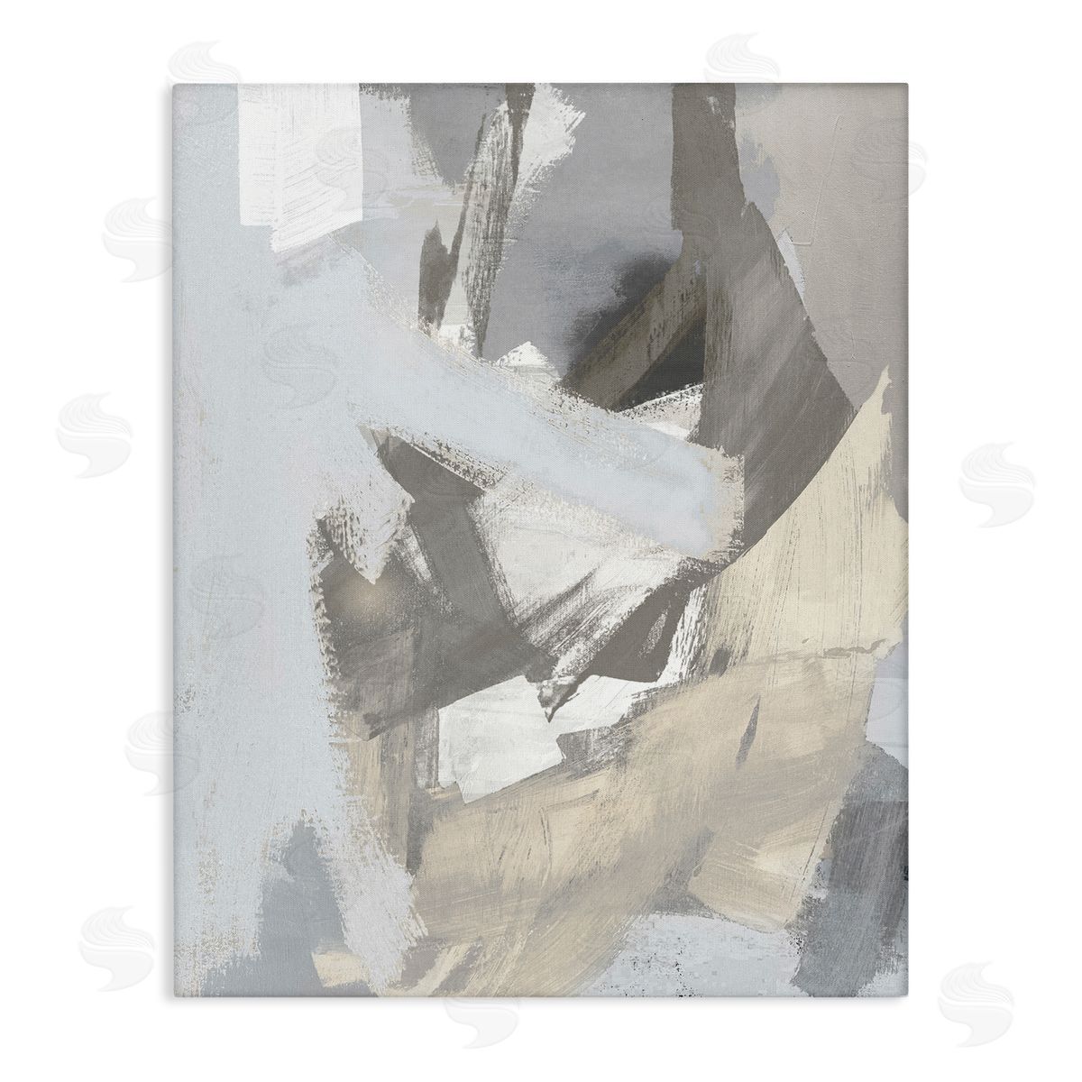 Rachel Springer Chaotic Grey Abstraction Canvas Wall Art