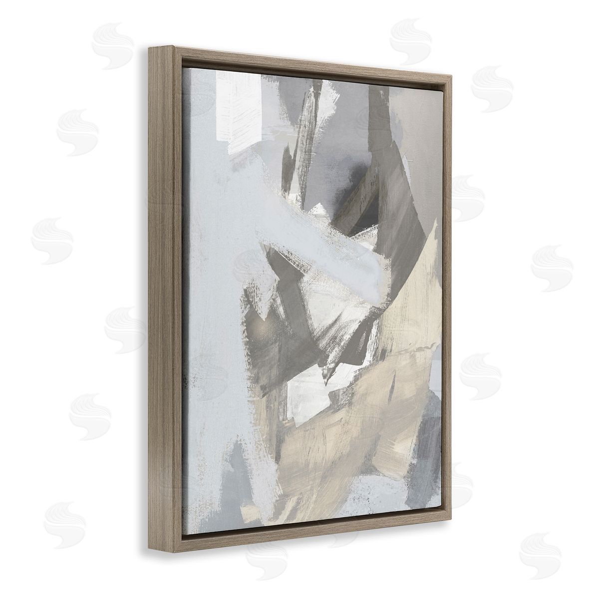 Rachel Springer Chaotic Grey Abstraction Brown Floater Frame Canvas Artside_