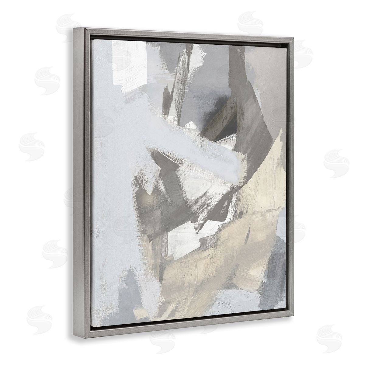 Rachel Springer Chaotic Grey Abstraction Gray Floater Frame Canvas Artside_