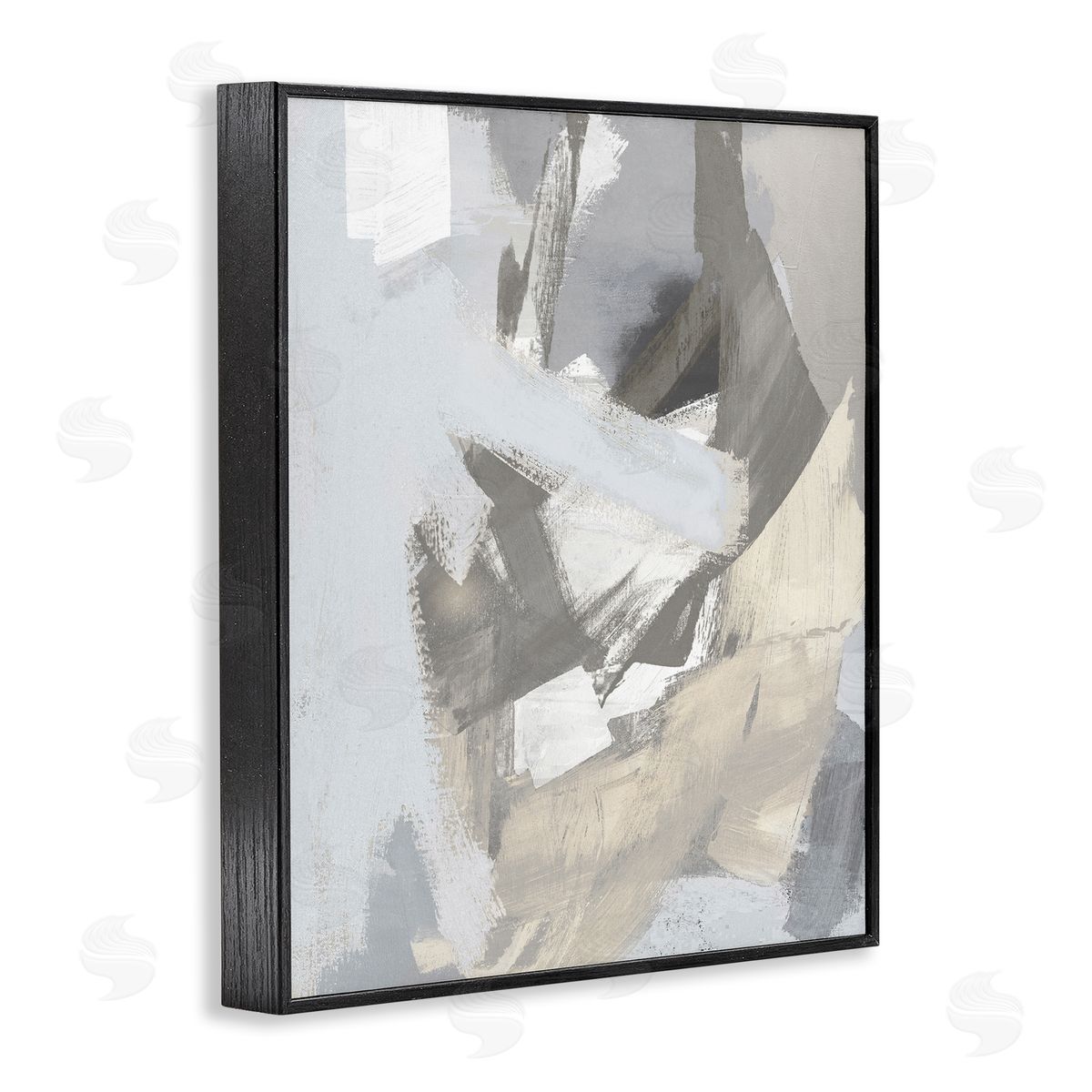 Rachel Springer Chaotic Grey Abstraction Black Framed Giclee Wall Artside_