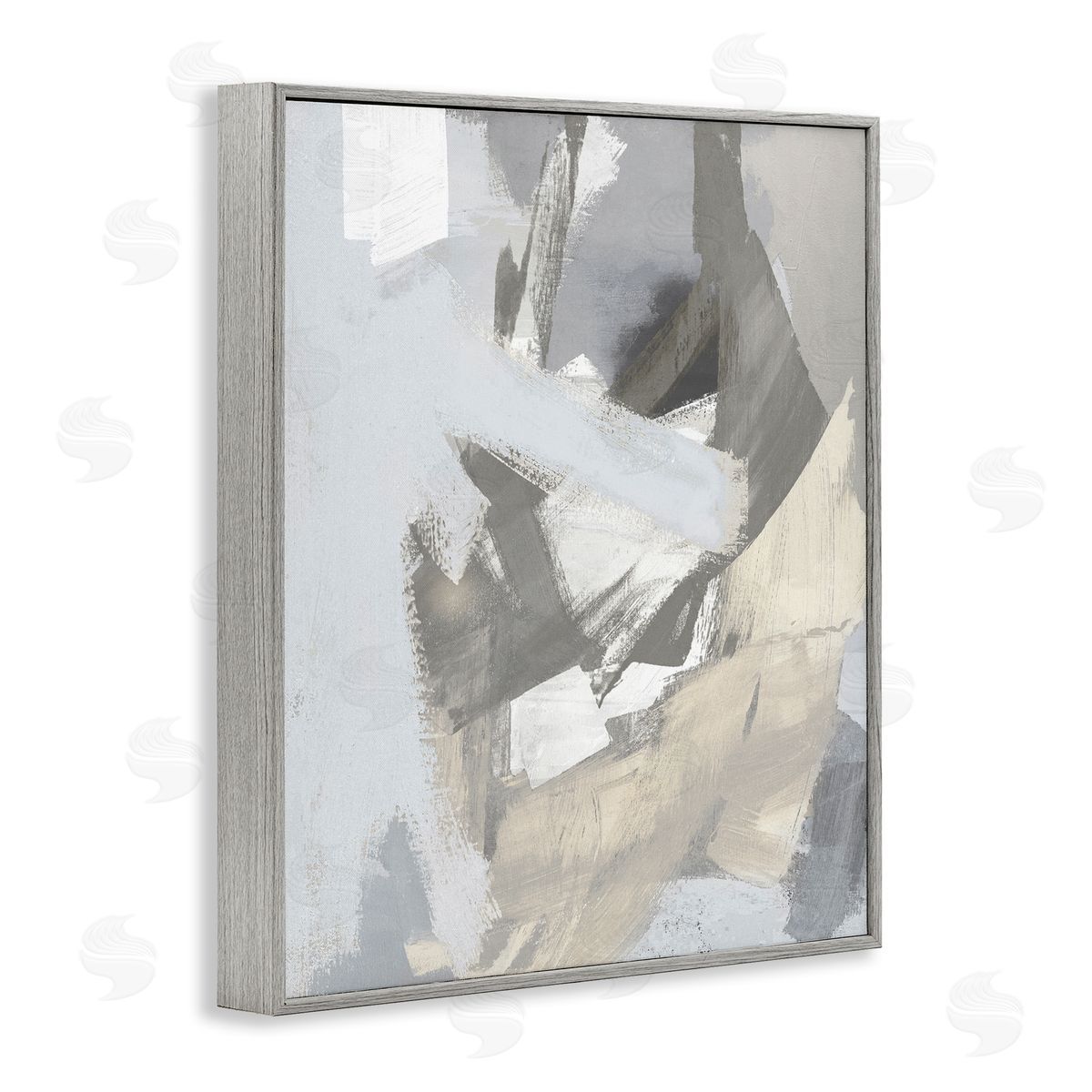 Rachel Springer Chaotic Grey Abstraction Gray Framed Giclee Wall Artside_