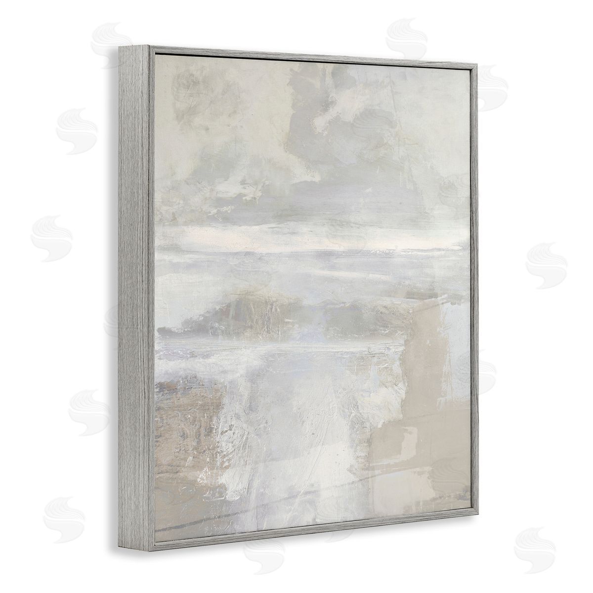 Rachel Springer Foggy Abstract Landscape Gray Framed Giclee Wall Artside_
