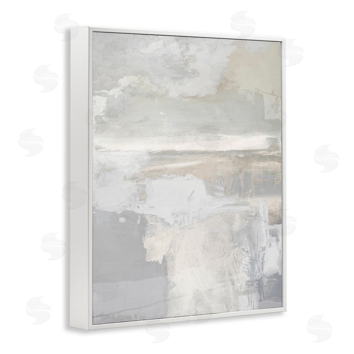 Rachel Springer Muted Abstract Painting White Framed Giclee Wall Artside_