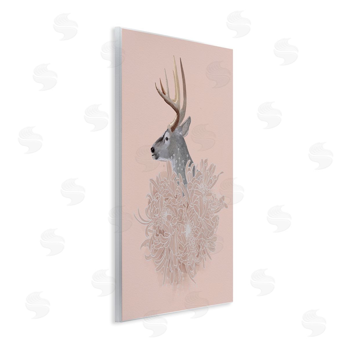Katie O'Shea Elk & Chrysanthemum Wall Plaque Artside_