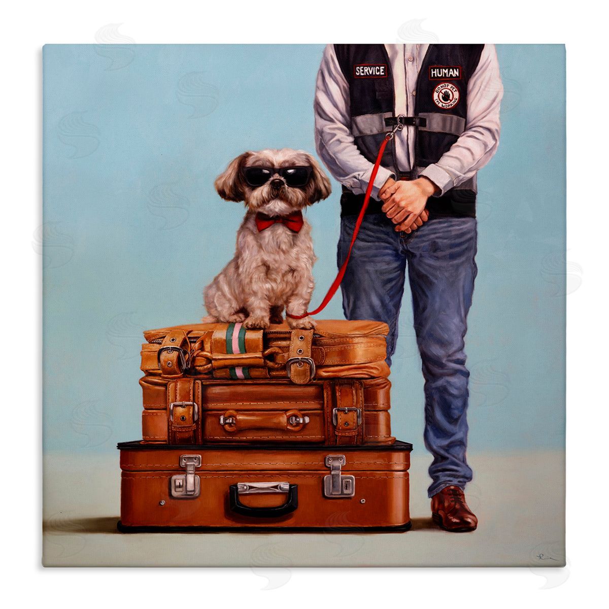 Funny Service Human Dog Canvas Wall Art, Home Decor by Lucia Heffernan