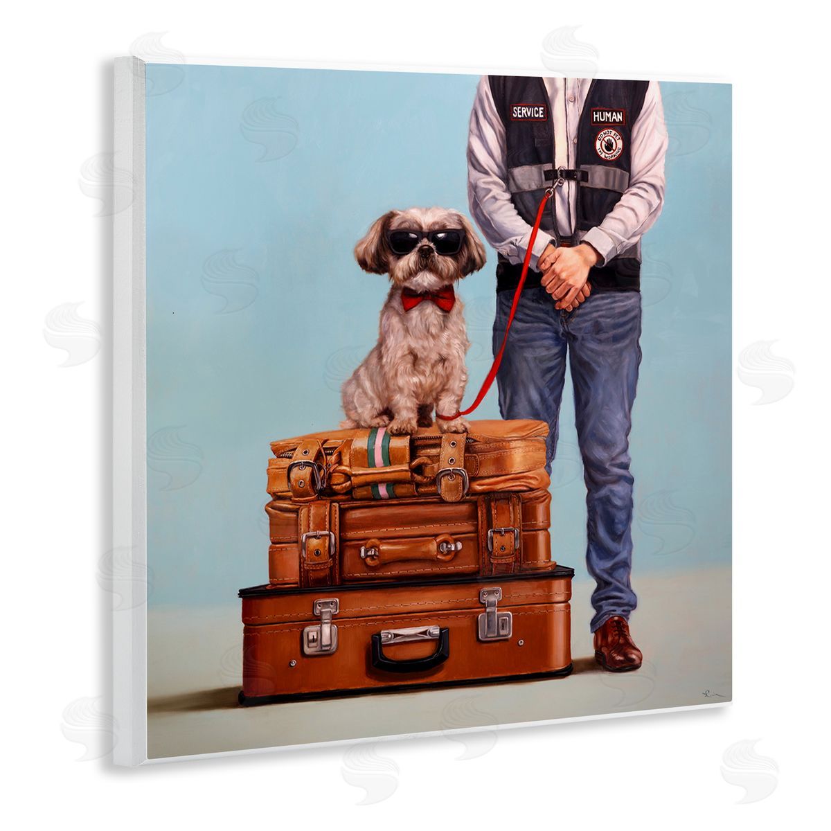 Funny Service Human Dog Wood Plaque Wall Art, Home Decor by Lucia Heffernan