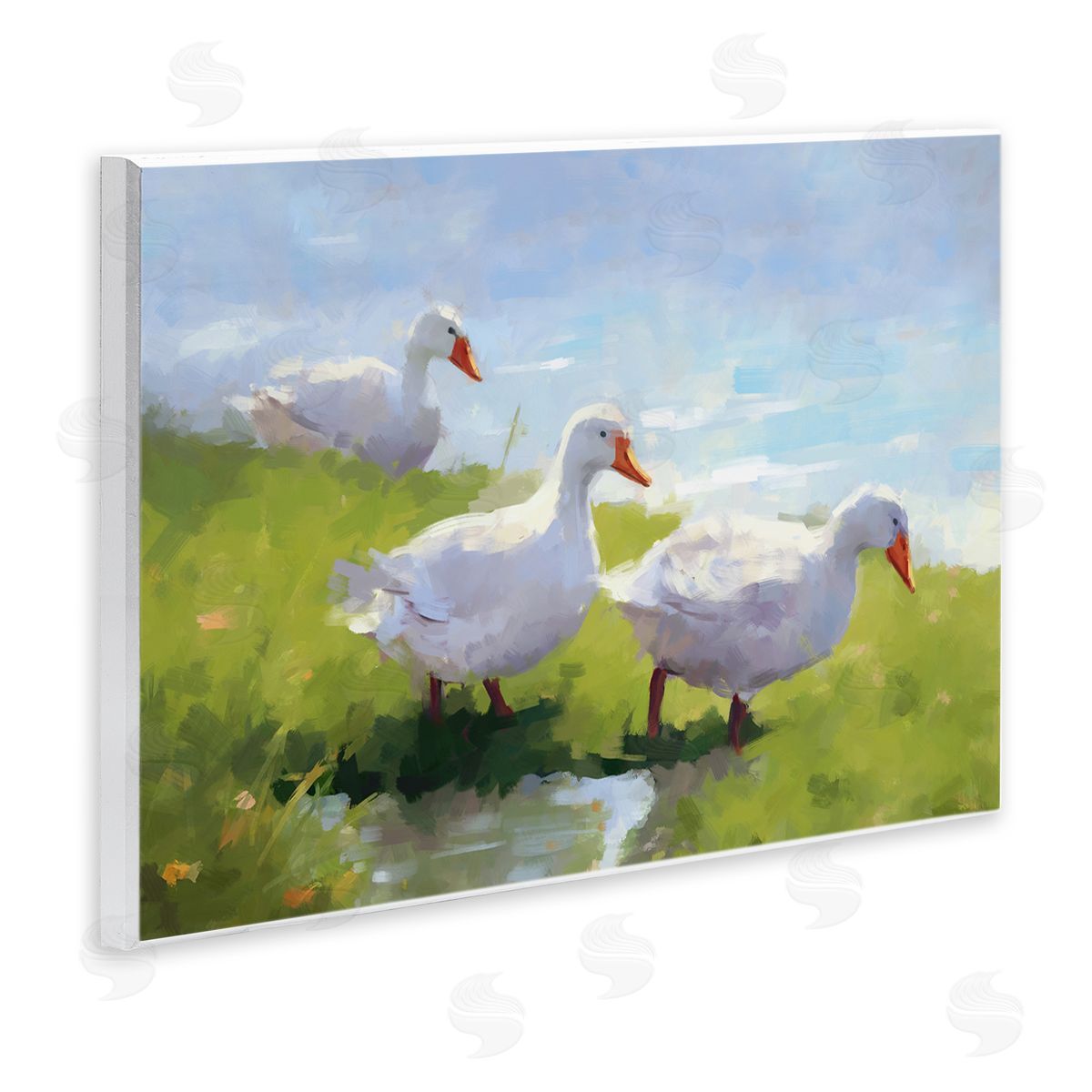 Ziwei Li Three Ducks Landscape Wall Plaque Artside_
