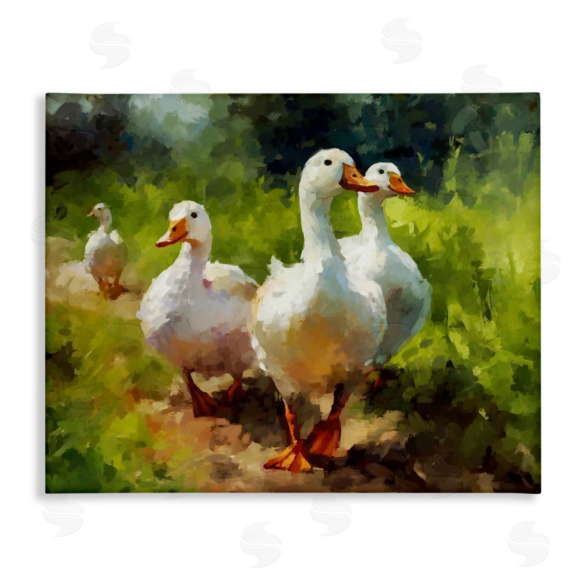 Ziwei Li Duck Family in Nature Canvas Wall Art