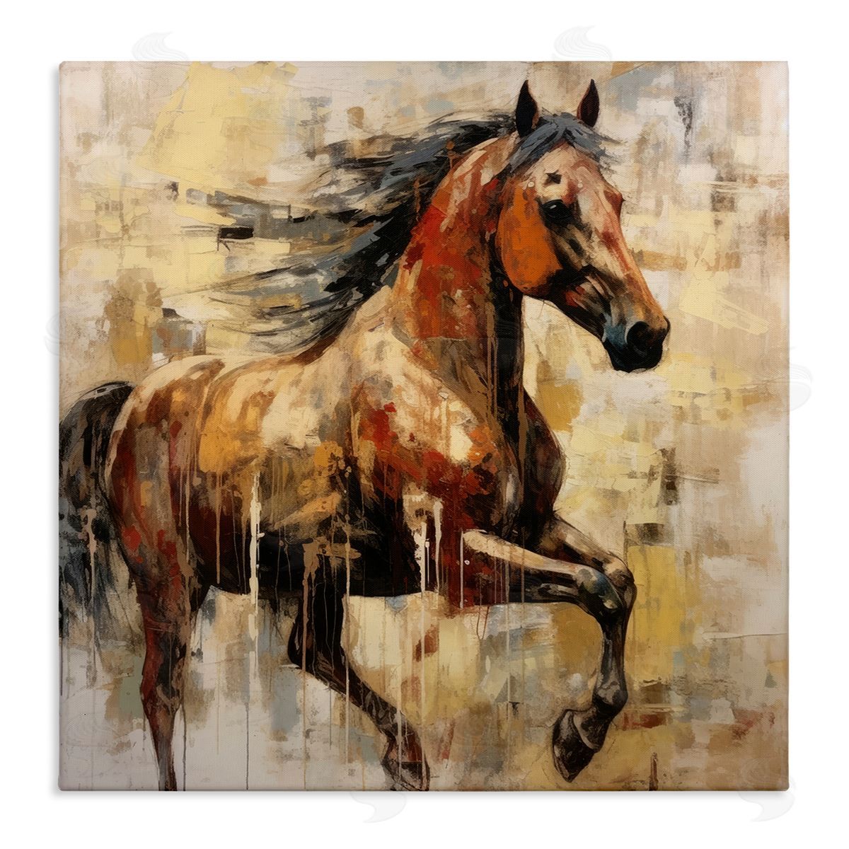Irena Orlov Modern Brown Horse Canvas Wall Art