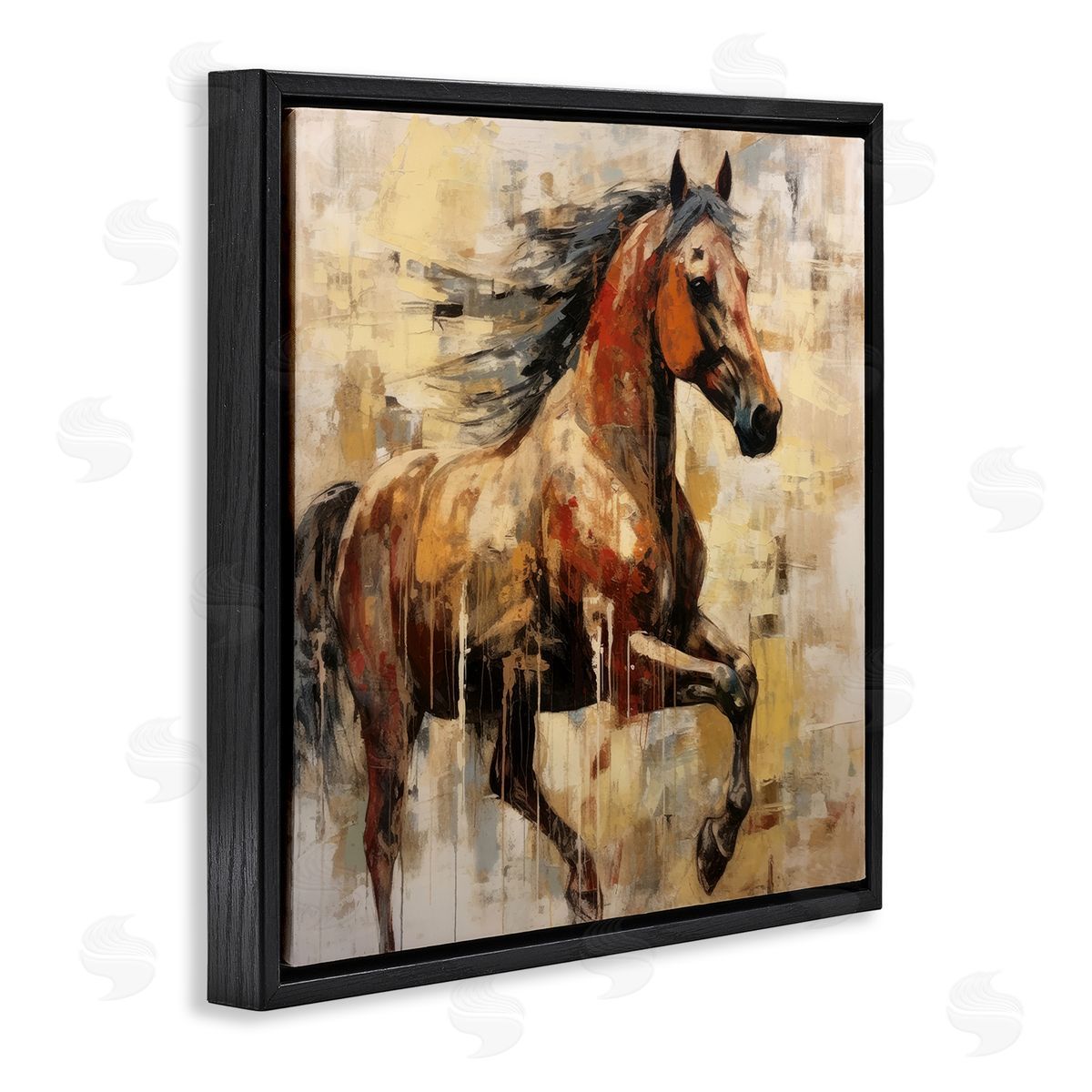 Irena Orlov Modern Brown Horse Black Floater Frame Canvas Artside_