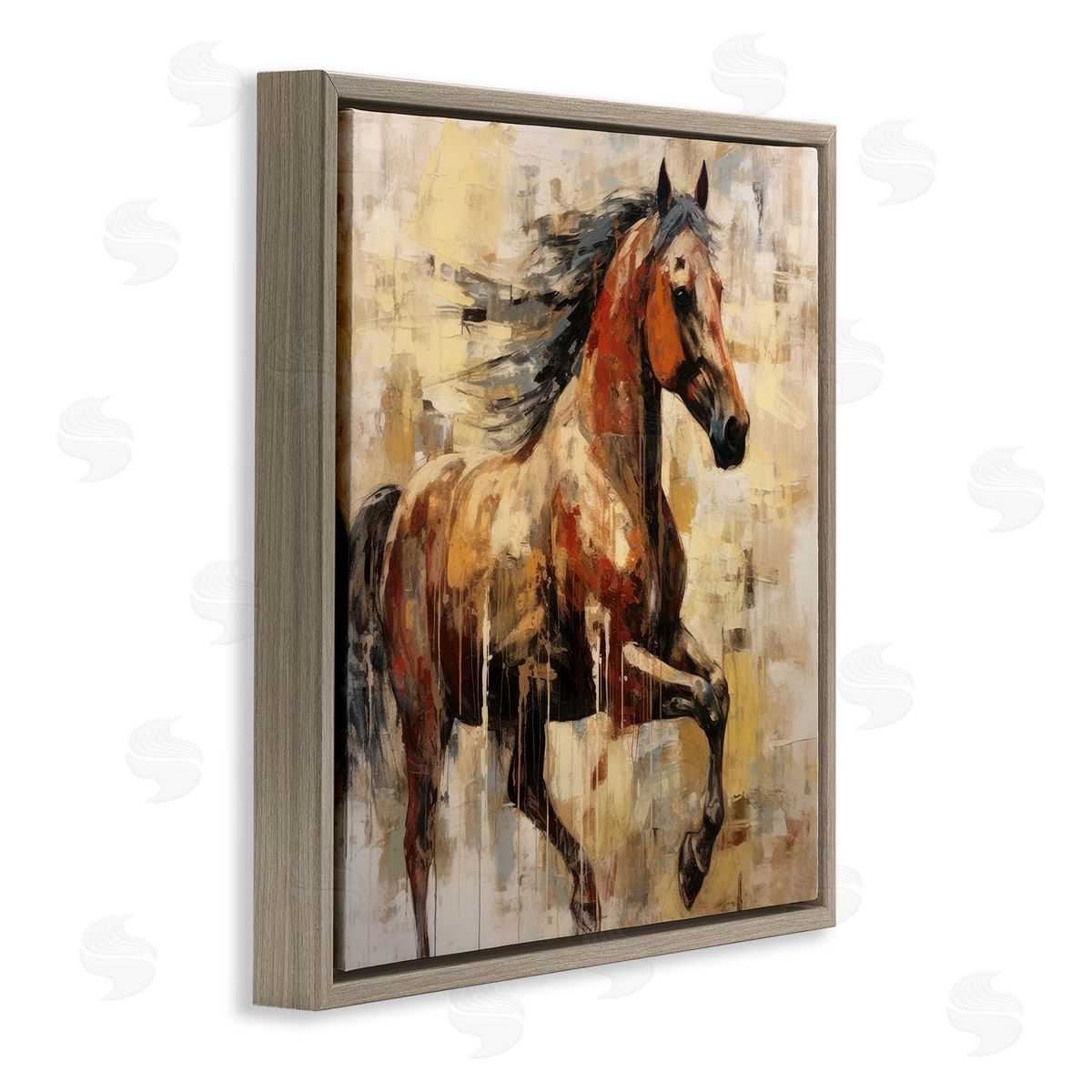 Irena Orlov Modern Brown Horse Brown Floater Frame Canvas Artside_