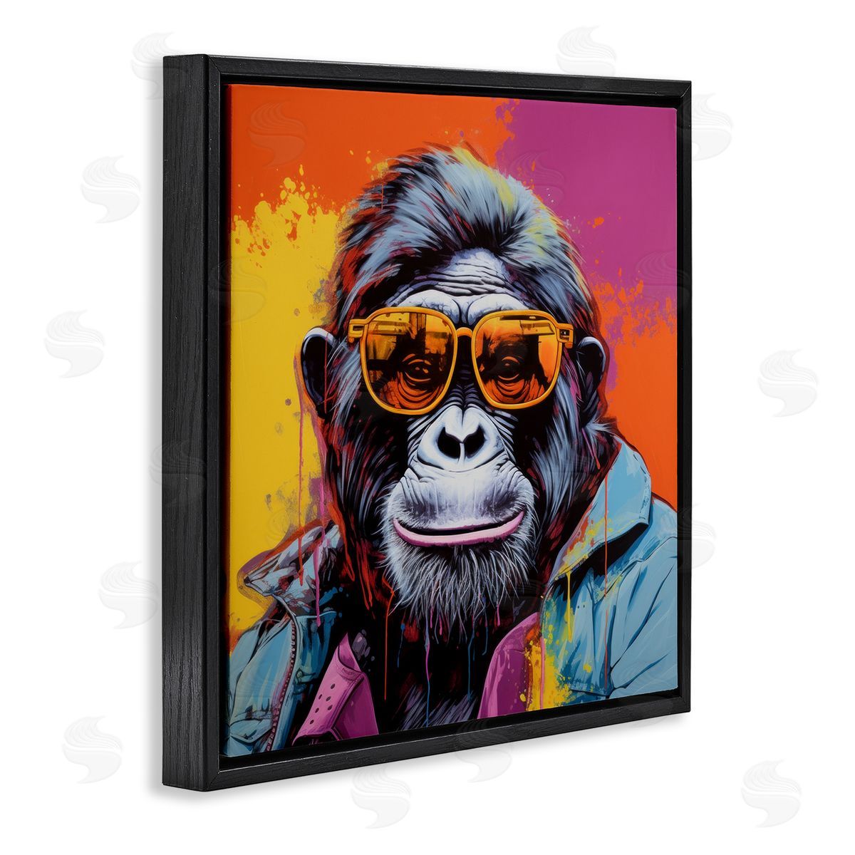 Irena Orlov Modern Urban Gorilla Black Floater Frame Canvas Artside_