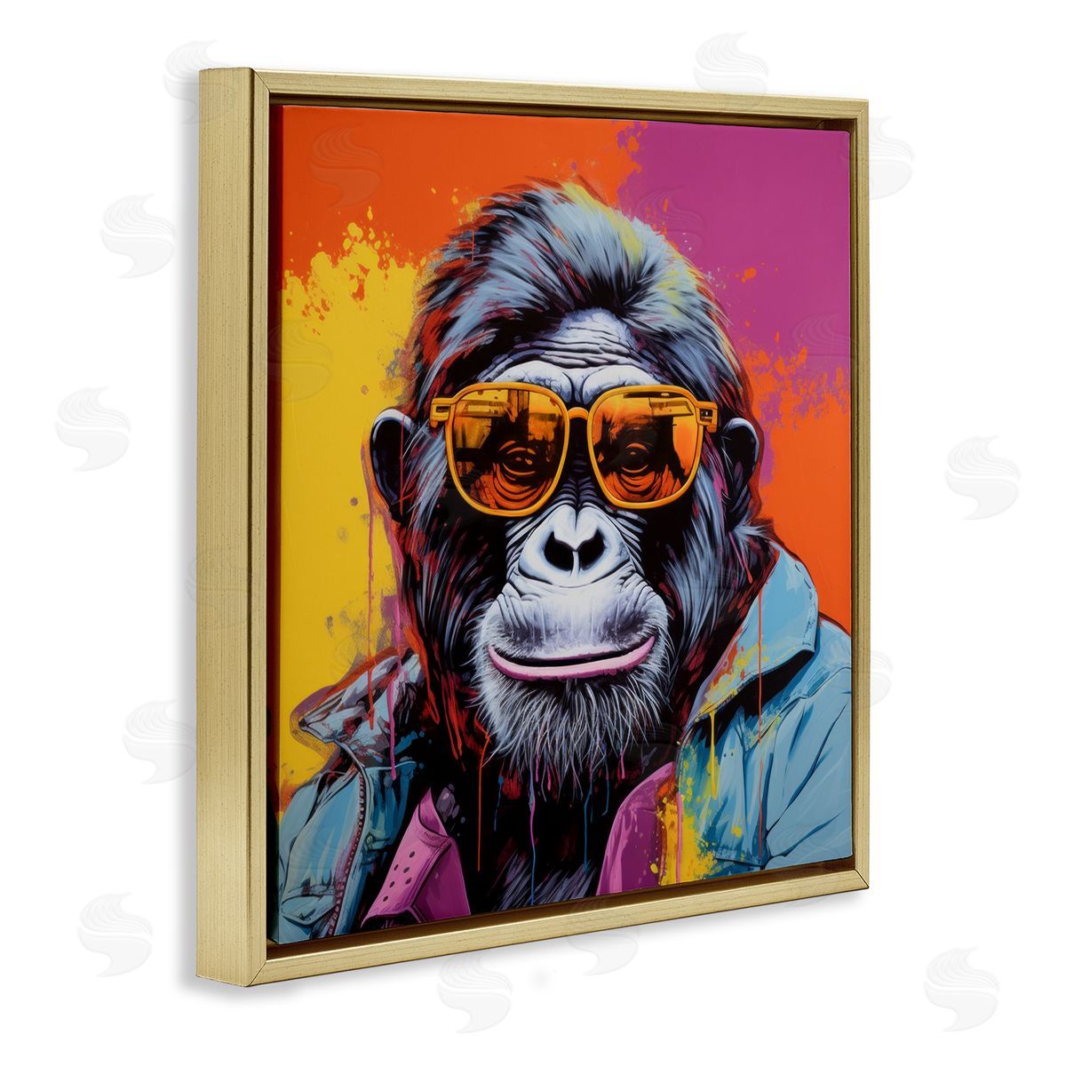 Irena Orlov Modern Urban Gorilla Gold Floater Frame Canvas Artside_