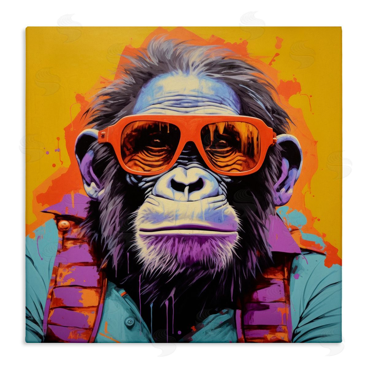 Pop Style Gorilla Canvas Wall Art, Home Decor by Irena Orlov