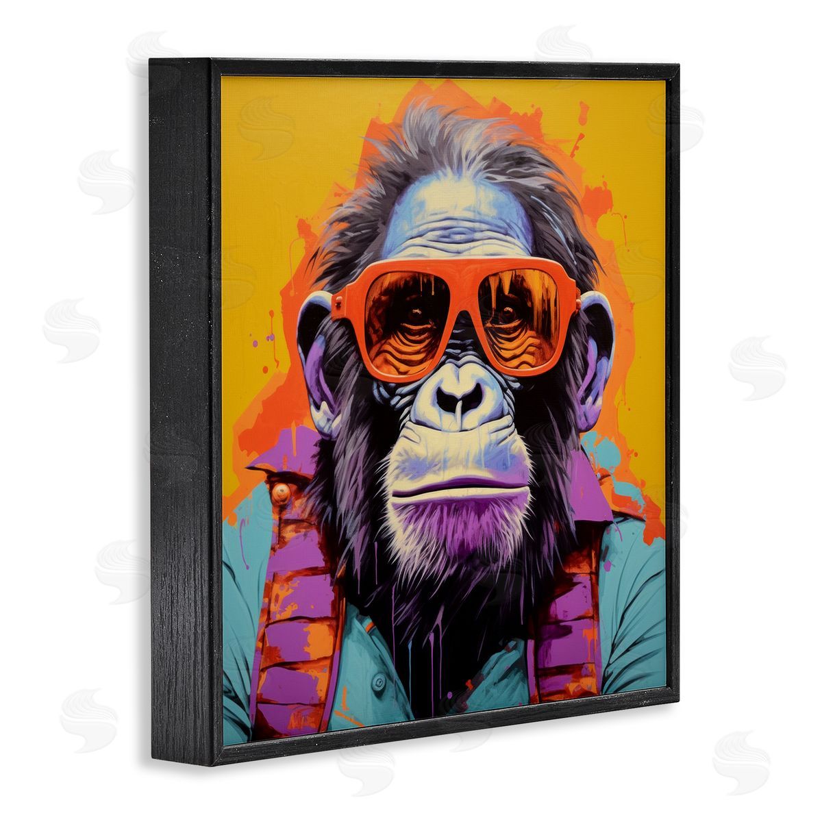 Pop Style Gorilla Black Frame Print Wall Art, Home Decor by Irena Orlov