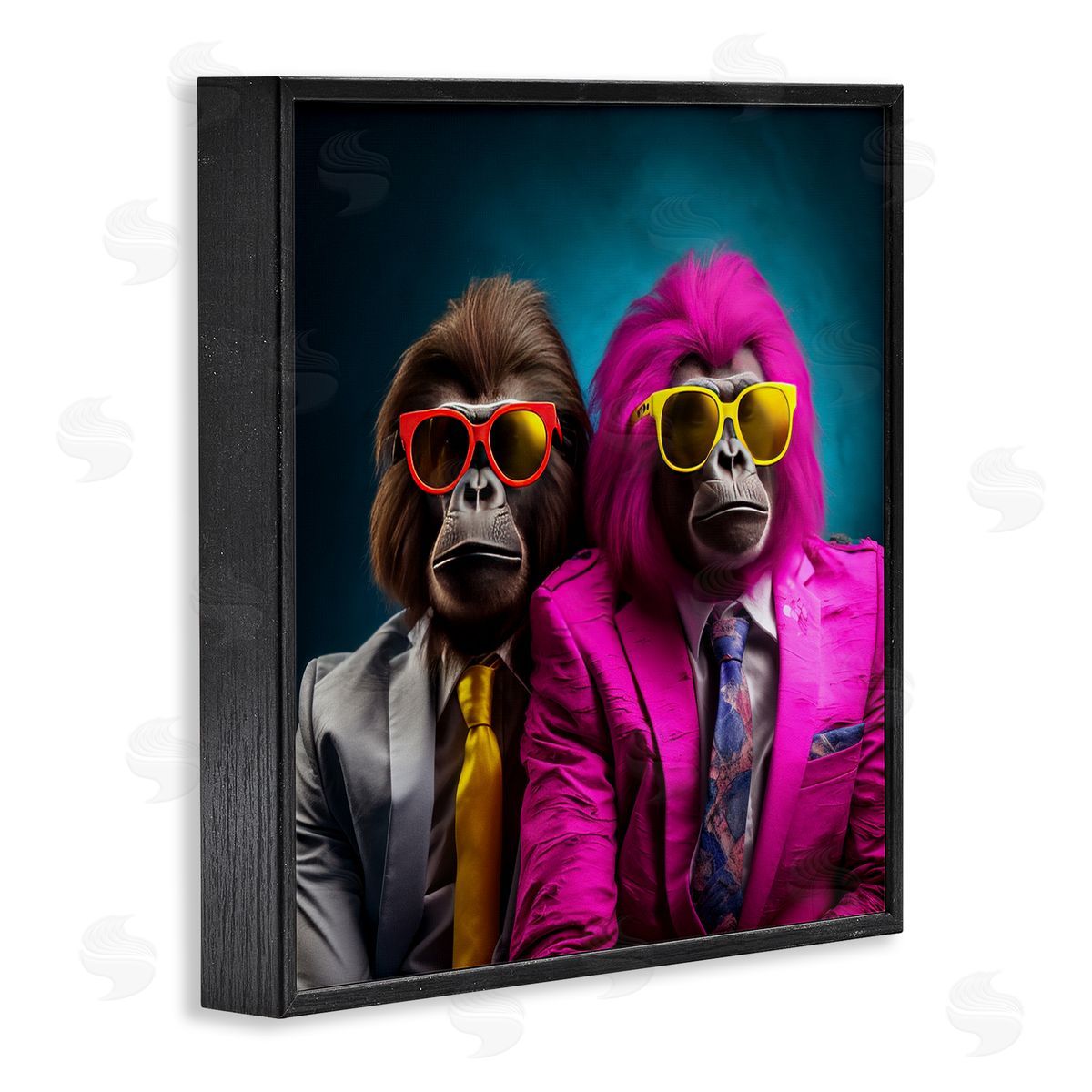 Irena Orlov Gorillas in Suits Black Framed Giclee Wall Artside_