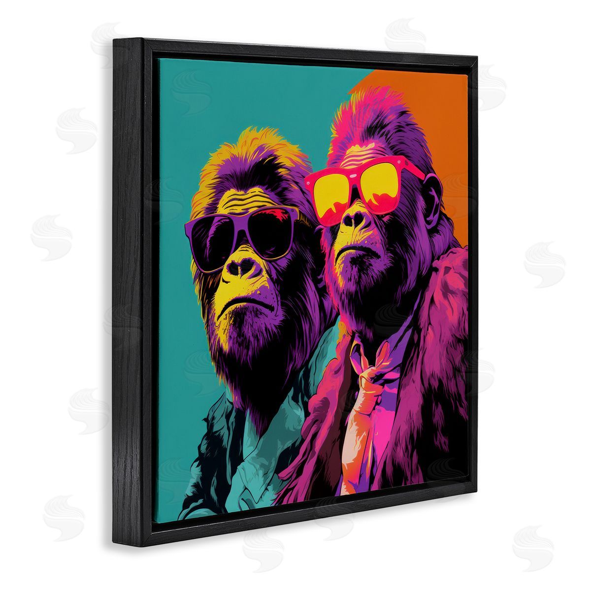 Irena Orlov Pop Style Gorilla Duo Black Floater Frame Canvas Artside_