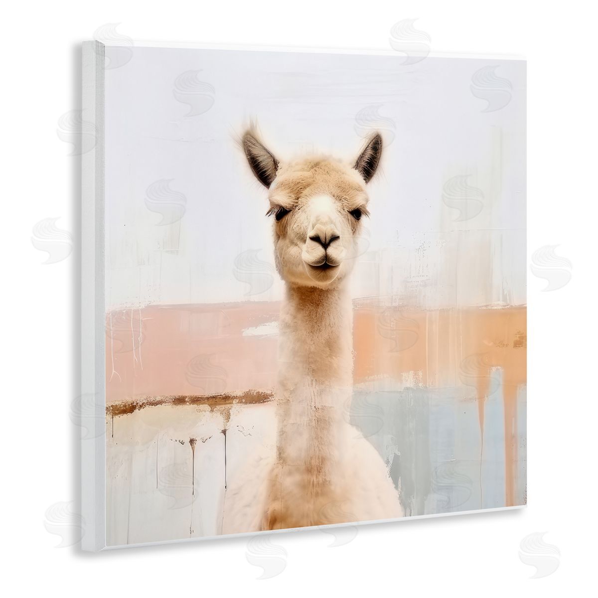 Rustic Llama Portrait Wood Plaque Wall Art, Home Decor by Irena Orlov