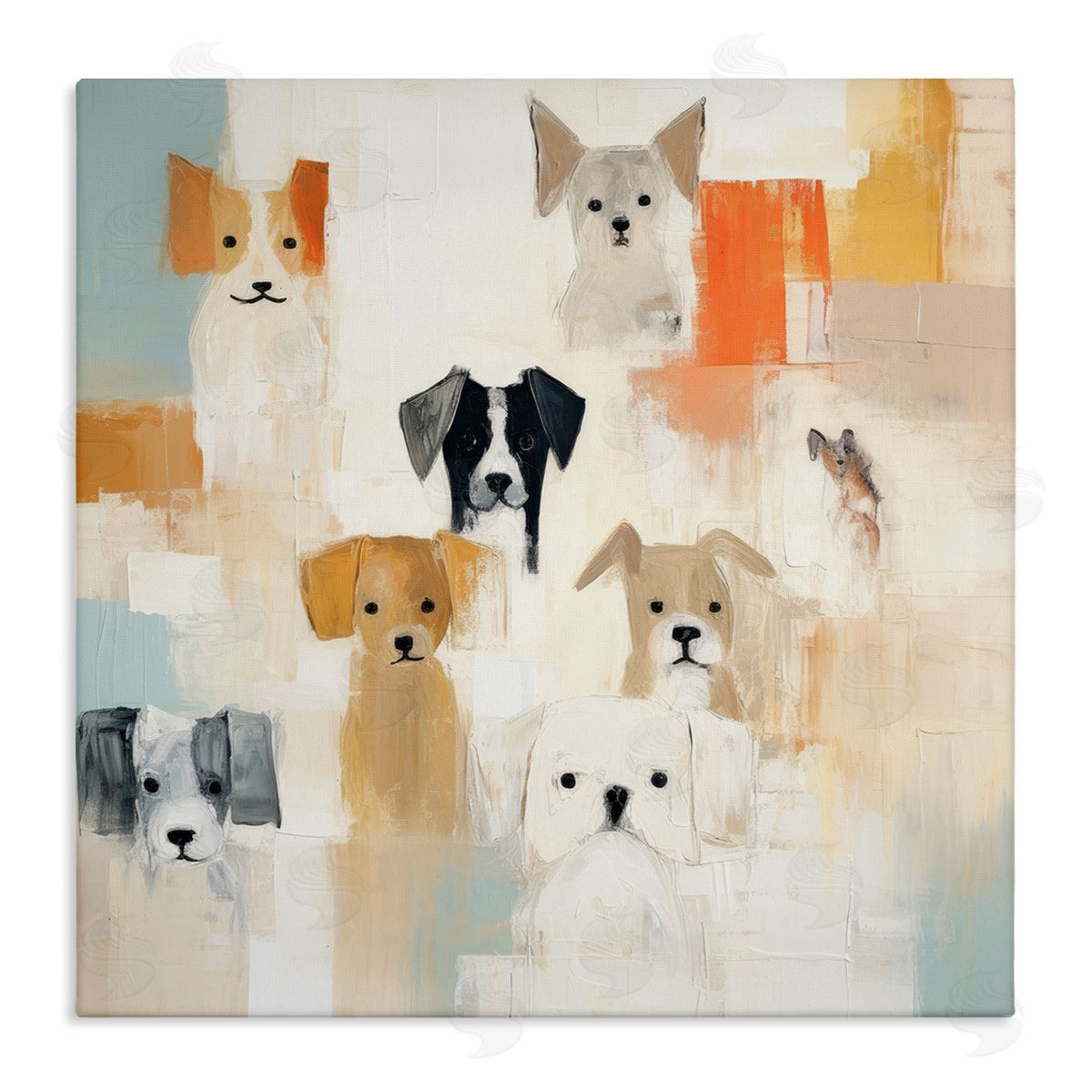 Modern Dog Collage Canvas Wall Art, Home Decor by Irena Orlov